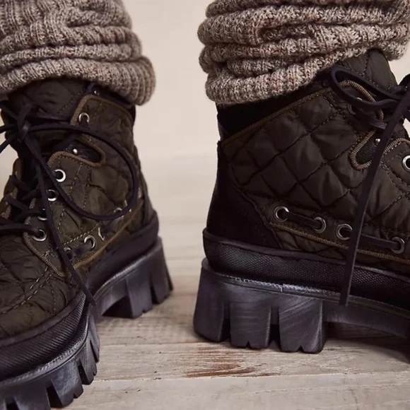 Free People Quilted Dawn Hiking Boot 38/8 NIB - Picture 2 of 11